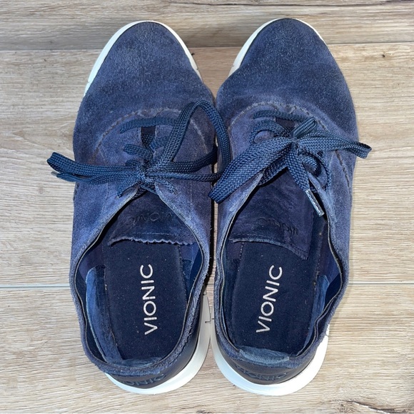 Vionic 355 Taylor Womens Size 7 Blue Comfort Shoes Sneakers Suede Lace Up Low - Picture 5 of 11
